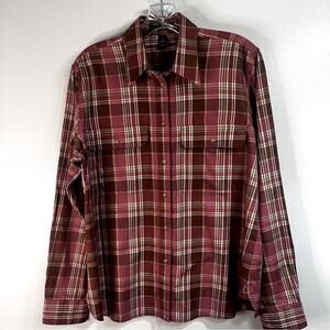 Lauren Ralph Lauren Plaid Button-Up Shirt – Women’s Size Large - 100% Cotton